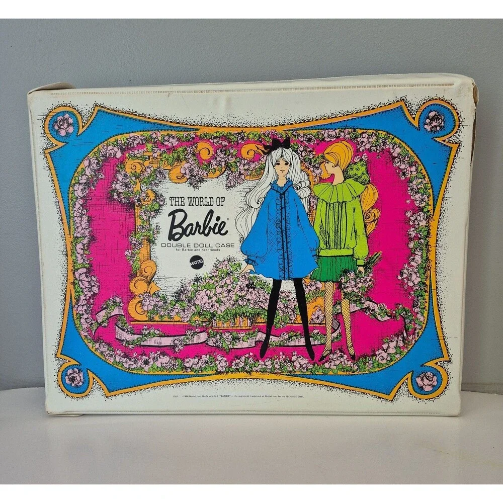 Mattel The World of Barbie Vintage 1968 Double Doll Vinyl Carrying Case